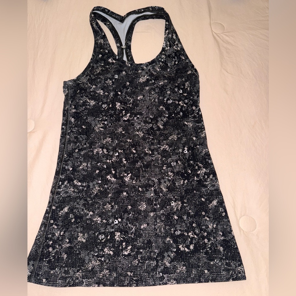 lululemon athletica Black and White Floral Tank Top